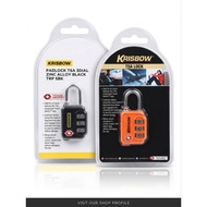 KRISBOW TSA Lock 3-Digit Combination Luggage Padlock Zinc Alloy