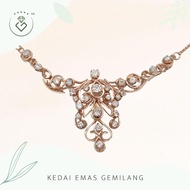 [Kedai Emas Gemilang] 400286 {YS} Diamond Rose Gold Plated Necklace (41Cm)(13.93G) [585 Gold]