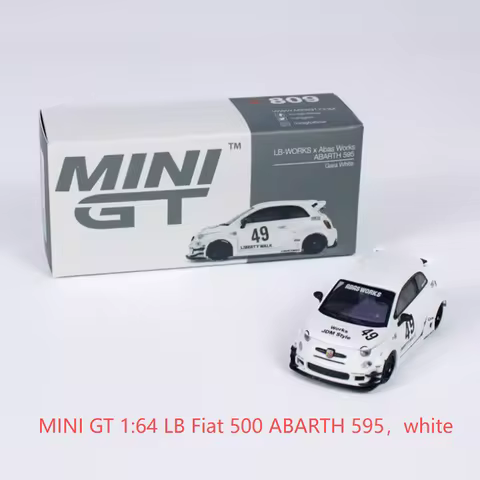 Mini GT 1:64 Scale LB 500 Abarth 595 Alloy Sports Car Model Diecast Vehicle Collectible Vintage Clas