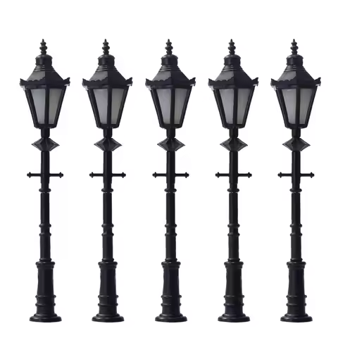 Evemodel 5pcs 1:50-1:200 Model Railway Lamps Street Lights Z N HO OO O Scale LEDs