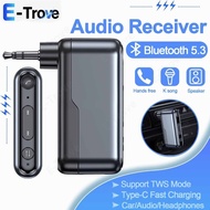 Bluetooth 5.3 Lossless Sound Quality Car Wireless Audio Receiver 3.5mm AUX Jack Music Playback Adapt