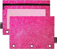 Pen Binder Pouch Clear Pencil Pouches, Large Pencil Pouch with Rings, Pencil Pouches for Classroom, 