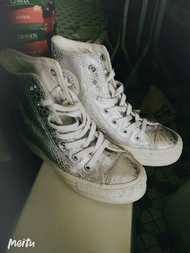 銀色高筒converse