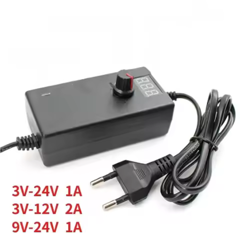Adjustable Power Supply Adapter AC-DC 3V-12V 3V-24V 9V-24V 1A 2A with LED Display Screen Switching P