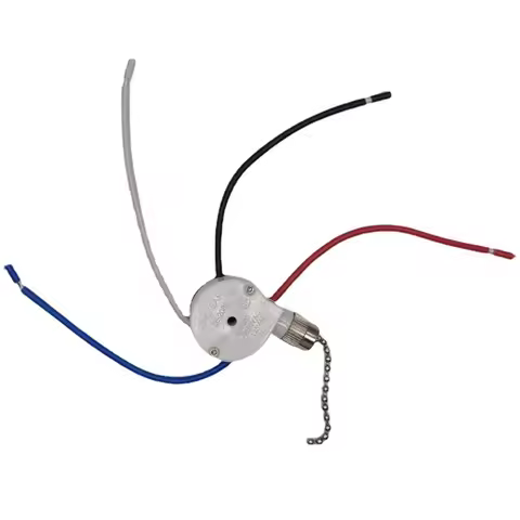 Ceiling Fan Switchs 3 Speed 4 Wire ZE-208s Zings Ear Fan Pull Chain Switchs with 4 Pre-Installed Wir