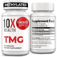 10X Health TMG Supplements - Trimethylglycine Supplement for Liver Support, Heart Wellness, Energy, 