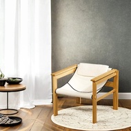 單人休閒椅 奧爾森極簡設計 羊羔絨×白蠟木扶手椅 設計師餐椅