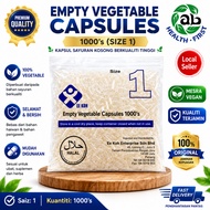 EE KOH Empty Vegetable Capsule 1000's size 1 exp date 2/2026