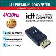 IDT Displayport 1.2 Male to HDMI 1.4 Female Converter DP to HDMI Adapter Connector For PC Laptop