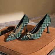[HEELS 9CM] [3 COLORS] [34-39] SL963 Black/Beige Green-Heels 9cm import-office work heels