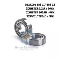 Baru Bearing 688Z /Bearing 688Zz ( 8X16X5Mm ) Isi 10 Pcs