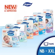[PROMO🎉]  Drypers Wee Wee Dry Tape  |  NB-XXL