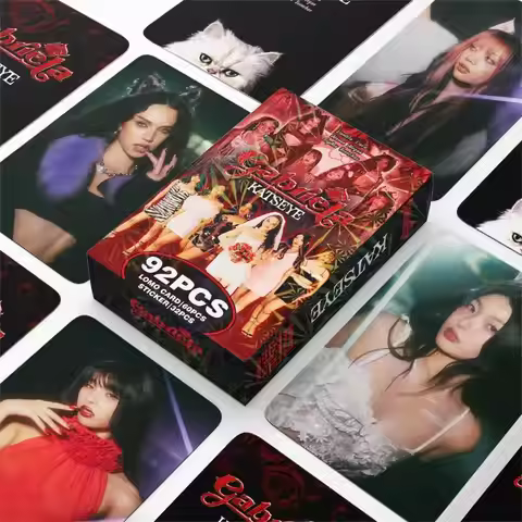 Kpop Idol KATSEYE Album Gabriela Lomo Cards Set - 92 Pcs HD Printed Photocards Stickers for Fans Gif