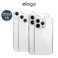 < elago > [iPhone 15/Plus/Pro/ProMax] Hybrid Shock-Resistant Transparent Phone Case [Agent] Apple i1