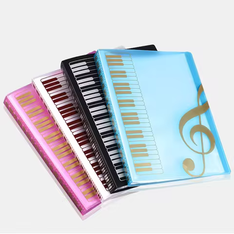 Music Sheet Folder File Paper Documents Storage Folder Holder Plastic A4 Size 40 Pockets Universal M