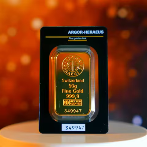 Swiss 1 oz Argor-Heraeus Gold Bar 24K Gold Plated Gold Bullion With Individual Serial Number No Magn