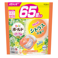 Bold 凝膠球 4D 暖心柑橘和馬鞭草香味補充裝超大號 65 件洗衣粉