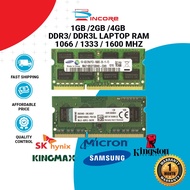 Mix Brand Ram 2GB 4GB 8GB DDR3 DDR3L 1066 1333 1600 MHz Notebook Laptop SODIMM PC3-10600 PC3-12800 PC3-8500 Kingston