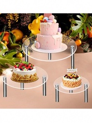1套透明亞克力蛋糕盒盤,杯子蛋糕甜點架,透明亞克力生日蛋糕座,婚禮派對裝飾托盤,烘焙甜點蛋糕展示架,玩具人公仔展示架