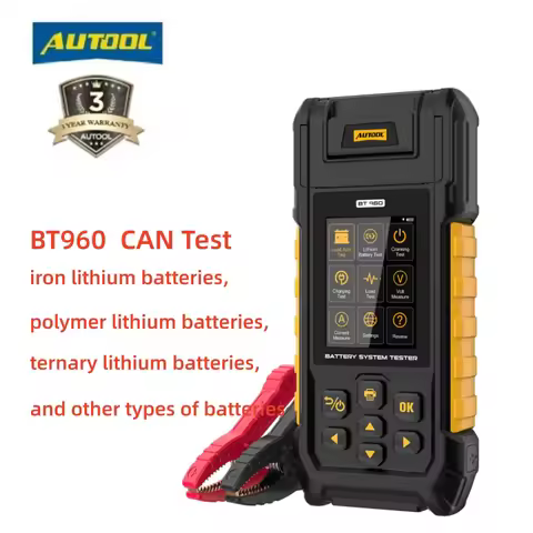 AUTOOL BT960 Car Battery Tester Electric Vehicle Battery Tester Lithium Battery Tester 6V12V24V36V48