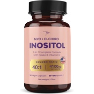 QSTA Myo-Inositol & D-Chiro Inositol Supplement for Women 4100mg (40:1 Ratio) – 9-in-1 Hormonal & Me
