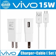 Vivo Travel Wall Charger 15W Fast Charger for VIVO S1 Pro Y81 V11 V11i X60 V20SE V15 V17 V20 V7 Plus V5 Lite V19 Neo Y33S Y31 Y51 Y72 2020 2021 V21 Y51S Y52 Y52S 4G 5G Quick Charging Adapter with 2.4A Micro USB Cable / USB Typre C Cable