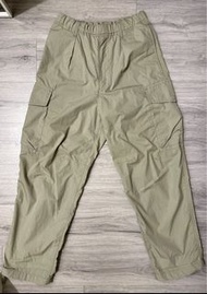Uniqlo C 寬版降落傘工裝長褲 淺灰綠XS