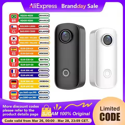 SJCAM C100 / C100Plus Mini Thumb Camera 1080P30FPS / 4K30FPS H.265 12MP 2.4G WiFi 30M Waterproof Cas