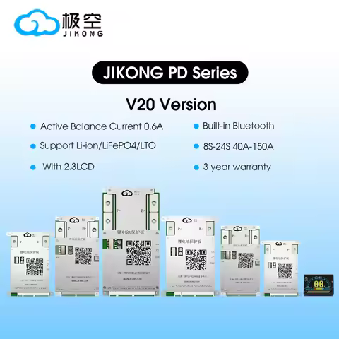 JIKONG V20 Active Balance BMS 8S-24S 24V 48V 60V 72V JK-BD6A24S4PD JK-BD6A24S6PD JK-BD6A24S8PD JK-BD