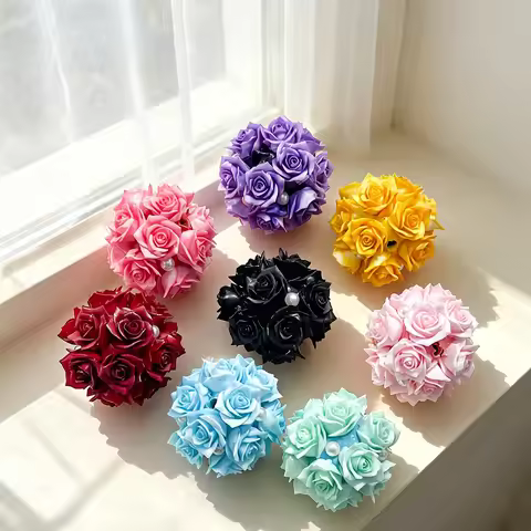 50Pcs 20*23mm Cordial Design Rose Flower Beads Round Fancy Handmade/DIY Jewelry Making Supplies & Cr