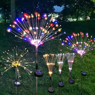 LED Solar Fireworks Lamp Christmas Outdoor Festival Starry Lights Lawn Ground Plug In 120 150 LEDs S