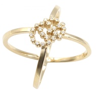 【二手】Gucci GG Running Cross Logo 鑽石戒指，18K（黃金）