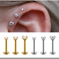 Diamond stud earing silver Diamond earrings - Diamond stud earrings - white gemstone nose earrings