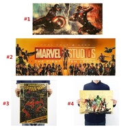Marvel Hero Avengers Spider-Man Iron Man Movie Wall Poster Painting Home Decor Kraft Paper Vintage Wall Sticker