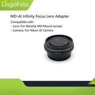 MD-AI Infinity Focus Lens Adapter for Minolta MD MC Lens to for Nikon DSLR D3200 D5200 D7000 D7200 D800
