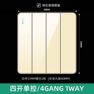 LEJIA Ultra Frameless gold Wall Glass Panel Switch 13 Amp Modern Lighting Switch Universal 3-pin plu