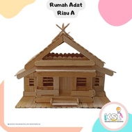 BEST RUMAH ADAT RIAU MINIATUR KREATIF DARI STIK ESKRIM PRAKARYA ANAK SEKOLAH - KERAJINAN SEKOLAH IND