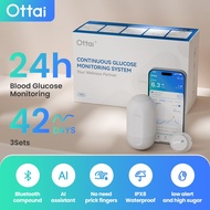 【Ready Stock】Ottai 3 Sets  CGM Blood Glucose Meter 24h Real-time Continuous Glucose Monitoring Senso
