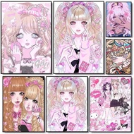 Gyaru Gyaru Subculture Girls Anime Poster Gallery Print Home Decor,No Frame Canvas Painting Gift WVD