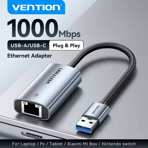 Vention USB Ethernet Adapter 1000/100Mbps USB 3.0 RJ45 Lan for Laptop Macbook Switch iPad Pro Type C
