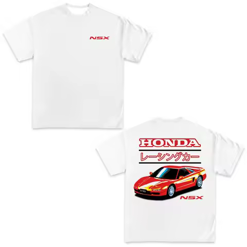 2025 New Men Honda NSX JDM Racing Graphic Print T-Shirt Quick-Drying Casual White Short-Sleeve Men W