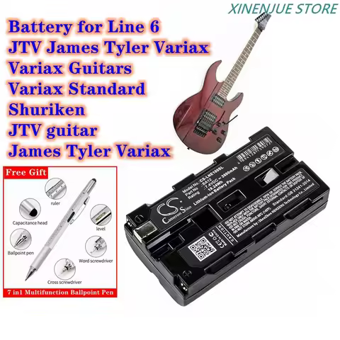 Electronic Musical Instruments Battery 2600mAh BA12,98-034-0003 for Line 6 JTV James Tyler Variax,Gu