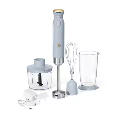 Cordless Immersion Blender with Chopper, Whisk & Measuring Cup, Cornflower Blue by Drew Barrymore