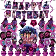 Huntrix Men's Group Theme Birthday Party Decoration K-Pop Demon Hunters Flag Balloon Set