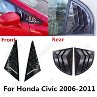 2PCS ABS Carbon Fiber Style Window Side Car Front & Rear Vent Shutter Scoop Louver Cover Trim Sticke