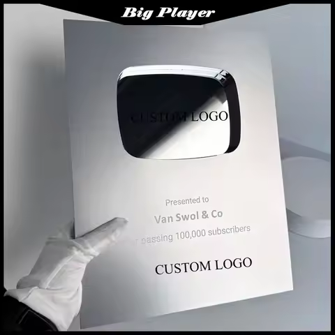 Social Media Award Gold Plated Metal for YouTube Shield TikTok Trophies Medals Available Multiple Co