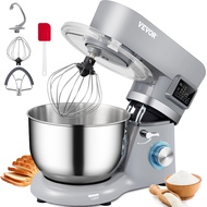 SucceBuy Stand Mixer Electric Dough Mixer with 6 Speeds LCD Screen Timing 5.8 Qt Stainless Steel Bow