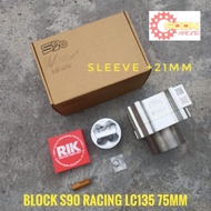 PROMOTION LC Y15 BLOCK S90 RACING CNC BLOCK 75MM SLEEVE +21MM YAMAHA Y15ZR Y15 LC135 Y16ZR NVX155