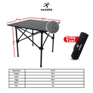 CHAMPS Meja Lipat Portable Kursi Lipat Outdoor 1 Set Meja Kursi Camping Meja Lipat Camping