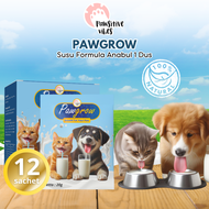 PAWGROW Susu Formula Untuk Anjing Kucing BOX Isi 12 Sachet - Goat Milk Powder - Susu Bubuk Murni Anj